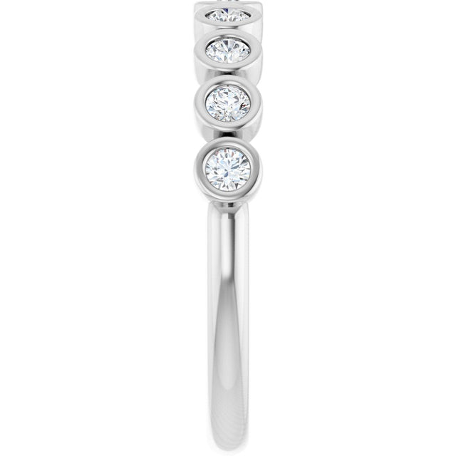 Platinum Round Natural Diamond Bezel-Set Anniversary Band – .07–1 1/2 CTW - view 4