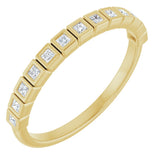 14K Gold Square Natural Diamond Bezel-Set Anniversary Band – 1/6–3/4 CTW - Yellow Gold