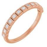 14K Gold Square Natural Diamond Bezel-Set Anniversary Band – 1/6–3/4 CTW - Rose Gold