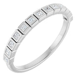 14K Gold Round Lab-Grown Diamond Bezel-Set Anniversary Band – .08–1/5 CTW - White Gold