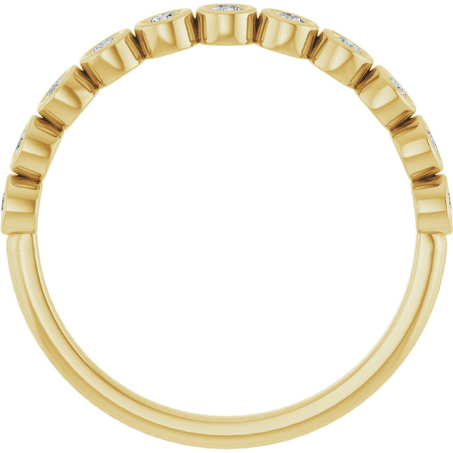 10K Gold Round Lab-Grown Diamond Bezel-Set Anniversary Band – .08–1/5 CTW - Yellow Gold - view 2