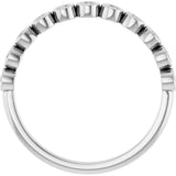 10K Gold Round Natural Diamond Bezel-Set Anniversary Band – .07–1/5 CTW - White Gold - view 2