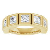 10K Gold Square Natural Diamond Bezel-Set Anniversary Band – 9/10–2 3/4 CTW - Yellow Gold - view 3