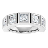 Platinum Square Natural Diamond Bezel-Set Anniversary Band – 1/6–2 3/4 CTW - view 3