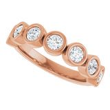 10K Gold Round Lab-Grown Diamond Bezel-Set Anniversary Band – 1/4–7/8 CTW - Rose Gold - view 5