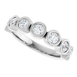 Platinum Round Lab-Grown Diamond Bezel-Set Anniversary Band – .08–1 1/3 CTW - view 5