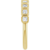 14K Gold Asscher Lab-Grown Diamond Bezel-Set Anniversary Band – 2x2 mm Stones - Yellow Gold - view 4