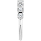 Platinum Asscher Lab-Grown Diamond Bezel-Set Anniversary Band – 2x2 mm Stones - view 4