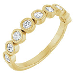 14K Gold Round Natural Diamond Bezel-Set Anniversary Band – 1/4–7/8 CTW - Yellow Gold