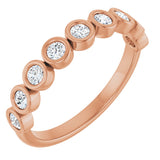 10K Gold Round Lab-Grown Diamond Bezel-Set Anniversary Band – 1/4–7/8 CTW - Rose Gold