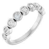 10K Gold Round Natural Diamond Bezel-Set Anniversary Band – 1/4–7/8 CTW - White Gold