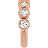 10K Gold Round Lab-Grown Diamond Bezel-Set Anniversary Band – 1–1 1/3 CTW - Rose Gold - view 4