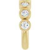 10K Gold Round Natural Diamond Bezel-Set Anniversary Band – 1–1 1/2 CTW - Yellow Gold - view 4