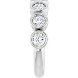 10K Gold Round Lab-Grown Diamond Bezel-Set Anniversary Band – 1–1 1/3 CTW - White Gold - view 4