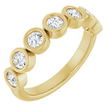 10K Gold Round Lab-Grown Diamond Bezel-Set Anniversary Band – 1/4–7/8 CTW - Yellow Gold