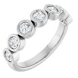 Platinum Round Natural Diamond Bezel-Set Anniversary Band – .07–1 1/2 CTW