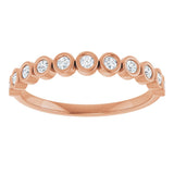 10K Gold Round Lab-Grown Diamond Bezel-Set Anniversary Band – .08–1/5 CTW - Rose Gold - view 3