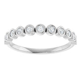 10K Gold Round Lab-Grown Diamond Bezel-Set Anniversary Band – .08–1/5 CTW - White Gold - view 3