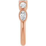 10K Gold Oval Lab-Grown Diamond Bezel-Set Anniversary Band – 1 CTW - Rose Gold - view 4