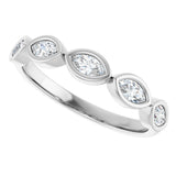 Platinum Marquise Natural Diamond Bezel-Set Anniversary Band – 1/3–5/8 CTW - view 5
