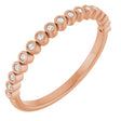 14K Gold Round Natural Diamond Bezel-Set Anniversary Band – .07–1/5 CTW - Rose Gold
