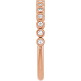 10K Gold Round Natural Diamond Bezel-Set Anniversary Band – .07–1/5 CTW - Rose Gold - view 4