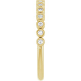 10K Gold Round Natural Diamond Bezel-Set Anniversary Band – .07–1/5 CTW - Yellow Gold - view 4