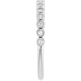 10K Gold Round Lab-Grown Diamond Bezel-Set Anniversary Band – .08–1/5 CTW - White Gold - view 4