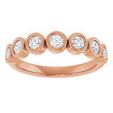 10K Gold Round Lab-Grown Diamond Bezel-Set Anniversary Band – 1/4–7/8 CTW - Rose Gold - view 3