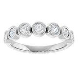 10K Gold Round Natural Diamond Bezel-Set Anniversary Band – 1/4–7/8 CTW - White Gold - view 3