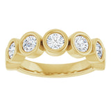 10K Gold Round Lab-Grown Diamond Bezel-Set Anniversary Band – 1–1 1/3 CTW - Yellow Gold - view 3