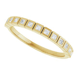10K Gold Square Natural Diamond Bezel-Set Anniversary Band – 1/6–3/4 CTW - Yellow Gold - view 5