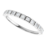 10K Gold Square Natural Diamond Bezel-Set Anniversary Band – 1/6–3/4 CTW - White Gold - view 5