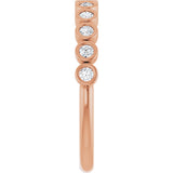 10K Gold Round Natural Diamond Bezel-Set Anniversary Band – .07–1/5 CTW - Rose Gold - view 4