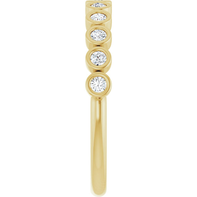 10K Gold Round Lab-Grown Diamond Bezel-Set Anniversary Band – .08–1/5 CTW - Yellow Gold - view 4