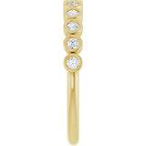 10K Gold Round Natural Diamond Bezel-Set Anniversary Band – .07–1/5 CTW - Yellow Gold - view 4