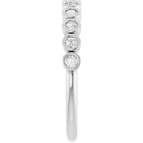 10K Gold Round Lab-Grown Diamond Bezel-Set Anniversary Band – .08–1/5 CTW - White Gold - view 4