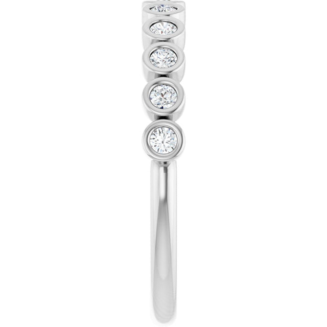 Platinum Round Natural Diamond Bezel-Set Anniversary Band – .07–1 1/2 CTW - view 4