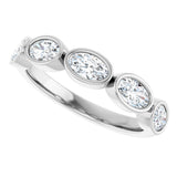 Platinum Oval Natural Diamond Bezel-Set Anniversary Band – 1 1/4 CTW - view 5