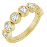 10K Gold Round Lab-Grown Diamond Bezel-Set Anniversary Band – 1/4–7/8 CTW - Yellow Gold