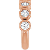 10K Gold Round Lab-Grown Diamond Bezel-Set Anniversary Band – 1–1 1/3 CTW - Rose Gold - view 4