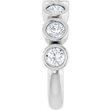 10K Gold Round Natural Diamond Bezel-Set Anniversary Band – 1–1 1/2 CTW - White Gold - view 4