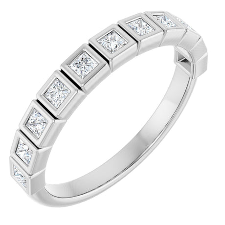 Platinum Round Lab-Grown Diamond Bezel-Set Anniversary Band – .08–1 1/3 CTW