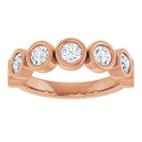 10K Gold Round Lab-Grown Diamond Bezel-Set Anniversary Band – 1–1 1/3 CTW - Rose Gold - view 3
