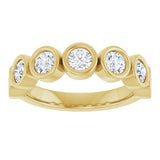 10K Gold Round Lab-Grown Diamond Bezel-Set Anniversary Band – 1–1 1/3 CTW - Yellow Gold - view 3