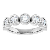 Platinum Round Natural Diamond Bezel-Set Anniversary Band – .07–1 1/2 CTW - view 3