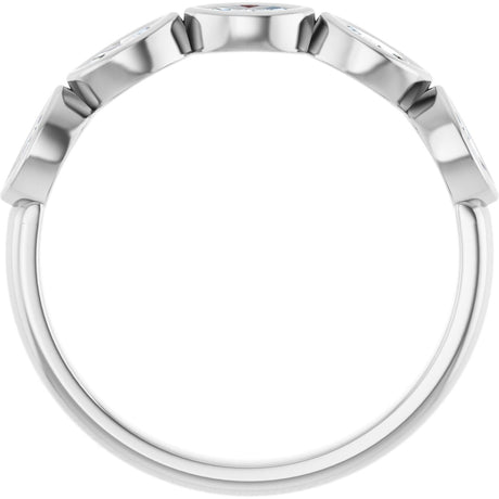 Platinum Marquise Lab-Grown Diamond Bezel-Set Anniversary Band – 4x2 mm Stones - view 2