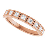 10K Gold Square Natural Diamond Bezel-Set Anniversary Band – 1/6–3/4 CTW - Rose Gold - view 5