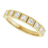 10K Gold Square Natural Diamond Bezel-Set Anniversary Band – 1/6–3/4 CTW - Yellow Gold - view 5