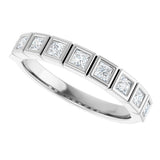 Platinum Square Lab-Grown Diamond Bezel-Set Anniversary Band – 1/2–2 3/4 CTW - view 5